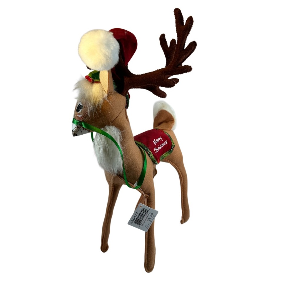 Annalee Christmas  Reindeer  12” Santa Hat Holiday New - Picture 3 of 8